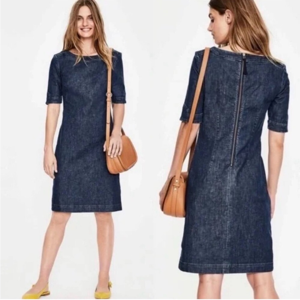 Boden Dark Indigo Denim Midi Dress